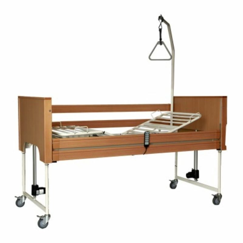 Letto elettrico con sponde e maniglia alzamalati - doghe in ferro - immagine 2