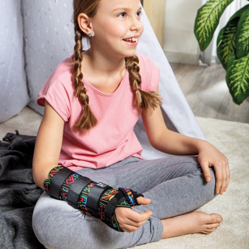 Polsiera steccata pediatrica lunga con presa pollice FGP