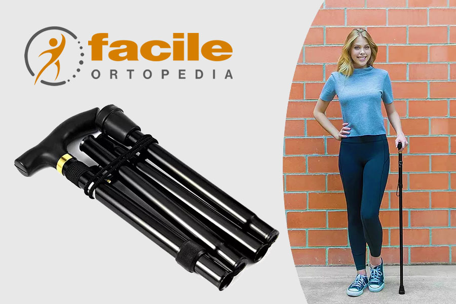 Bastone pieghevole da passeggio in alluminio